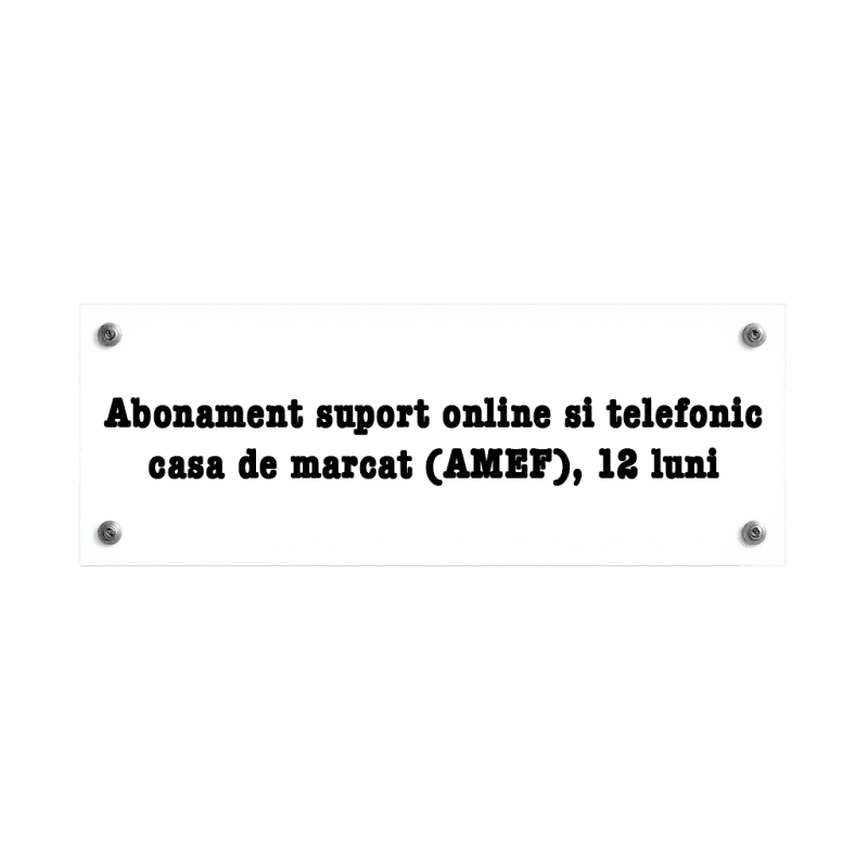 Abonament suport online si telefonic casa de marcat (AMEF), 12 luni
