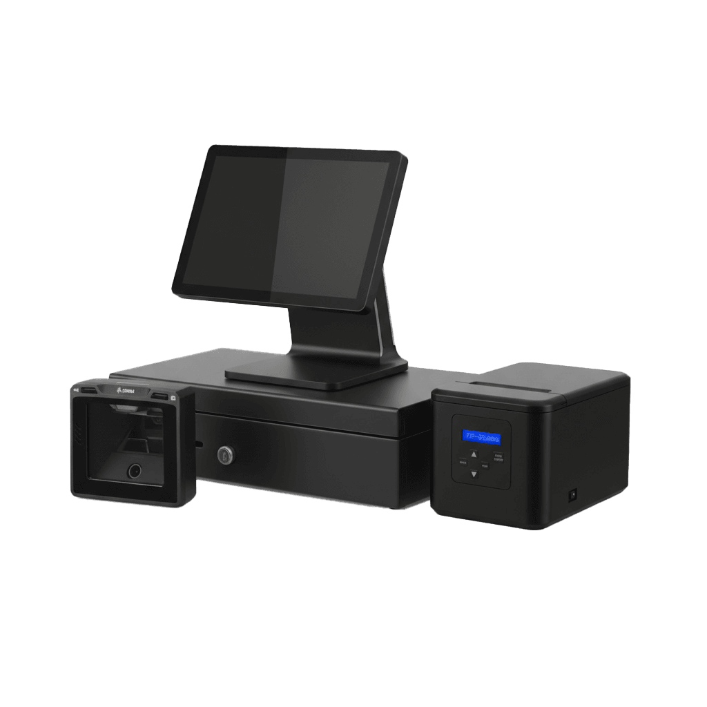 Pachet POS Retail Plus — POSExpert 15 i5-10210U + Zebra SP72-V 2D + Sertar HS-170 + Imprimantă fiscală Datecs FP950MX