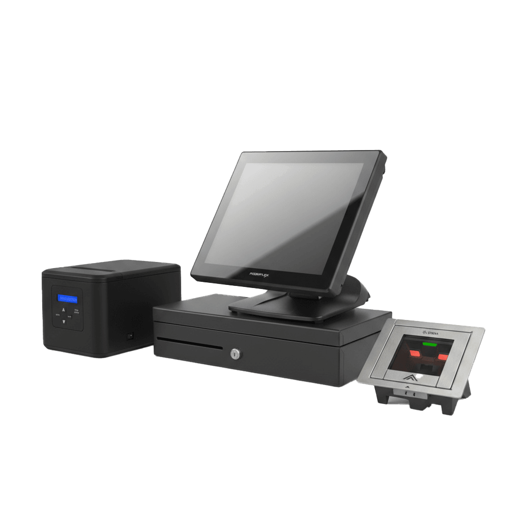 Pachet POS Retail — Posiflex PS-6215 G2 i5 + Zebra SP72-H + Sertar HS-170 + Imprimantă fiscală Datecs FP950MX