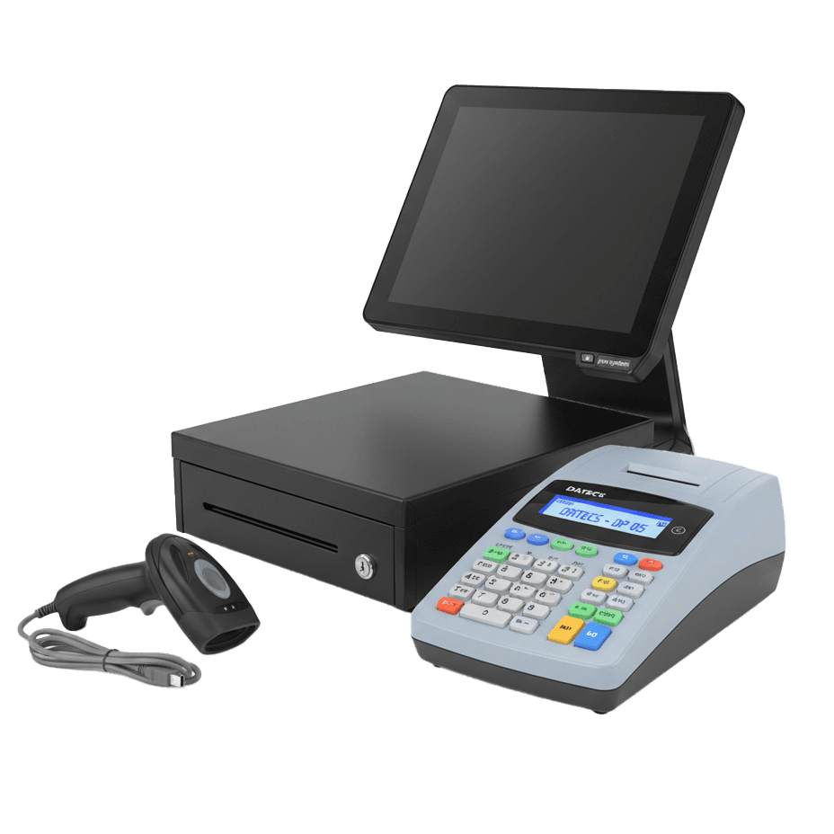 Pachet POS Retail — POSExpert 15 i5-10210U + Scanner Zebex Z-3100 + Sertar HS-170 + Casă de marcat Datecs DP05