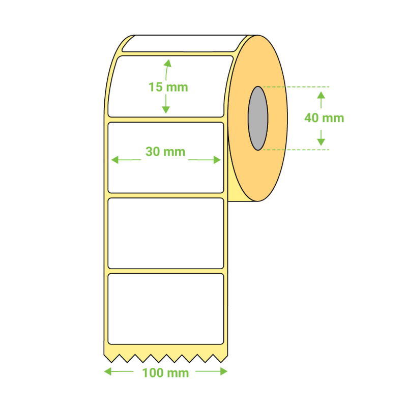 Etichete Termice A1010 30×15 mm – 2500/Rolă - imagine 2