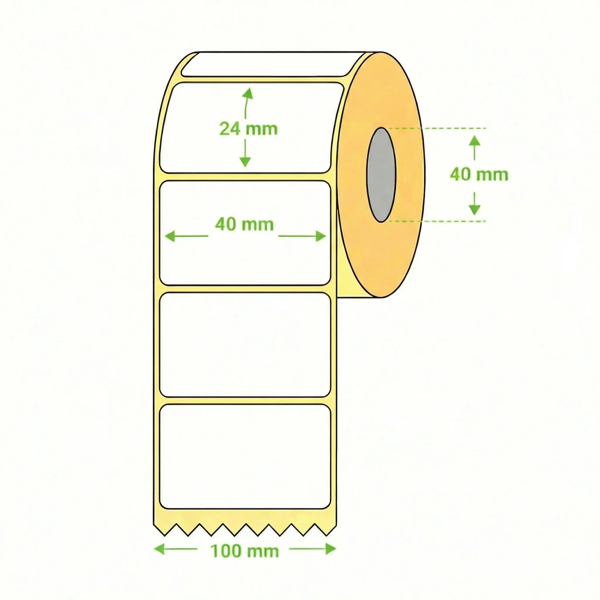 Etichete Termice H2510 40×24 mm – 2000/Rolă, FI 40 mm - imagine 2