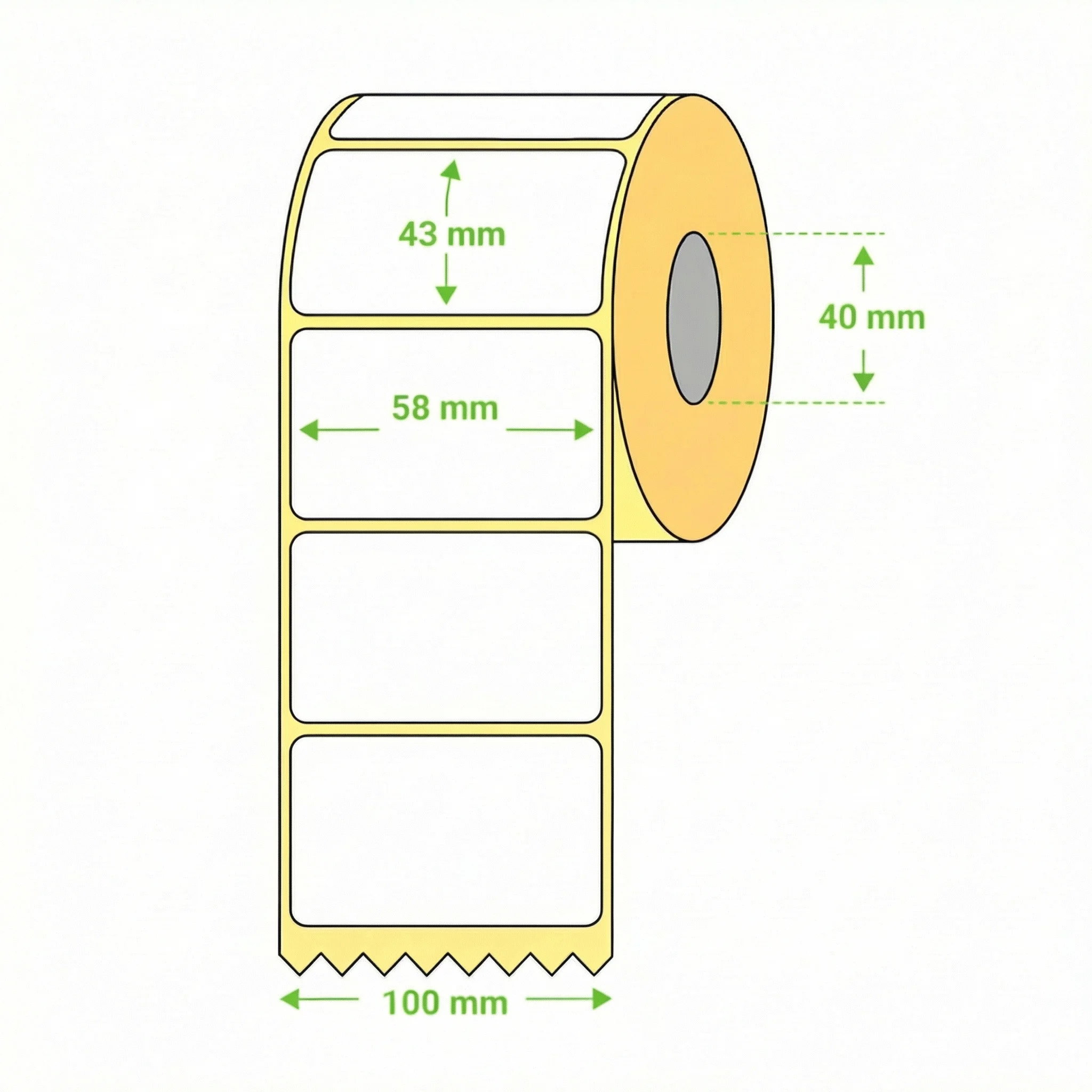 Etichete Termice A1010 58×43 mm – 1000/Rolă - imagine 2