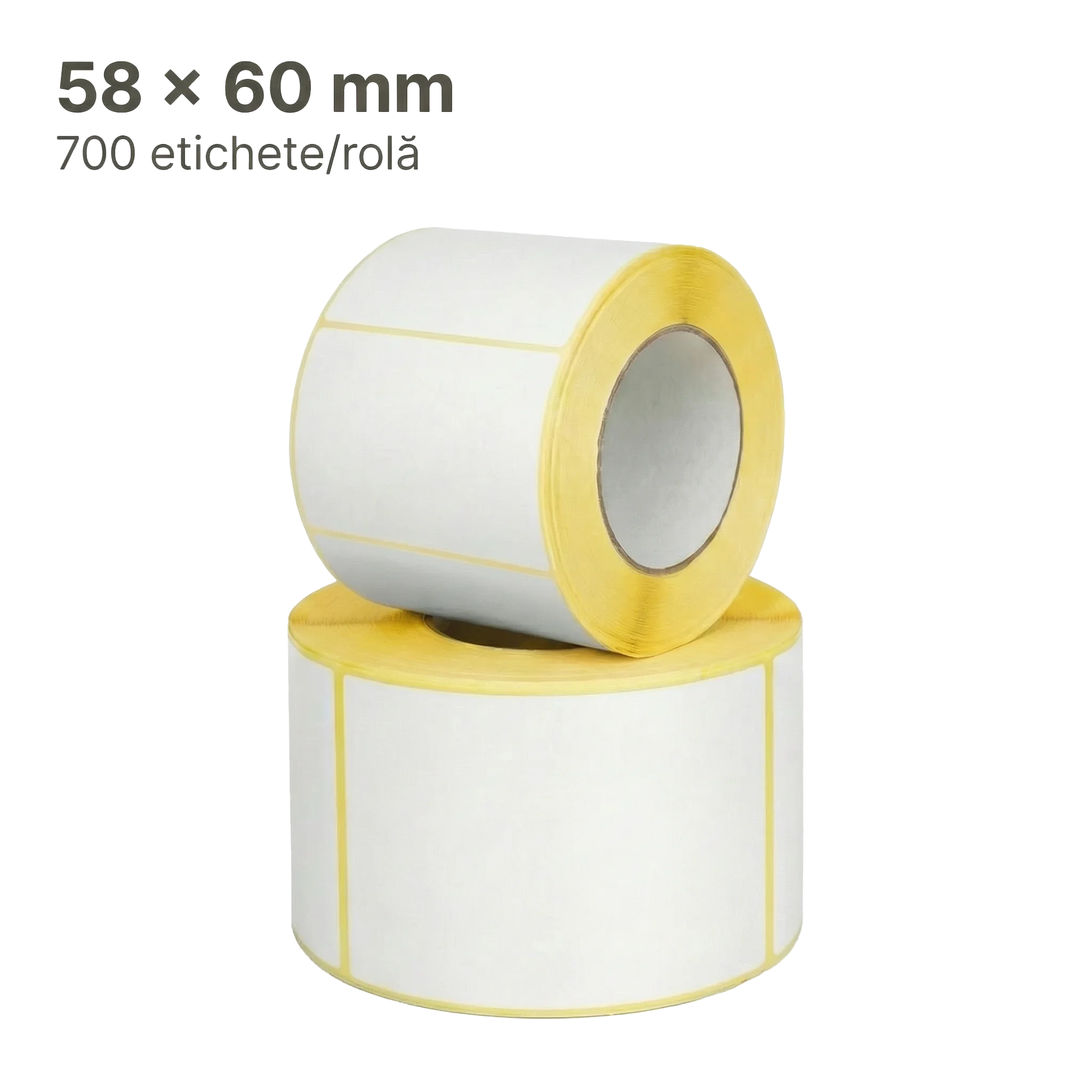 Etichete termice autoadezive 58x60 mm, 700/rolă, FI 40 mm
