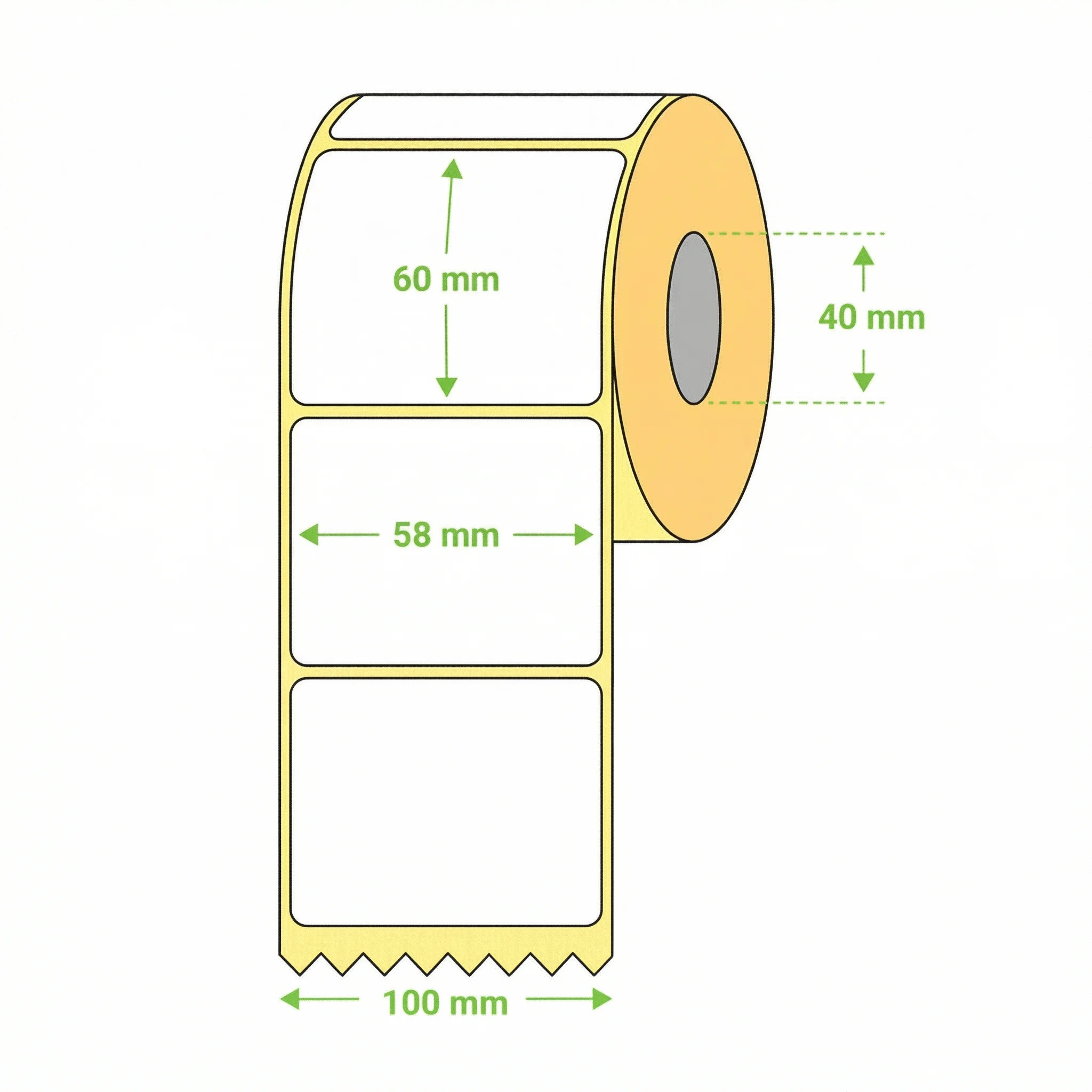 Etichete Termice 58×60 mm – 700/Rolă, FI 40 mm - imagine 2