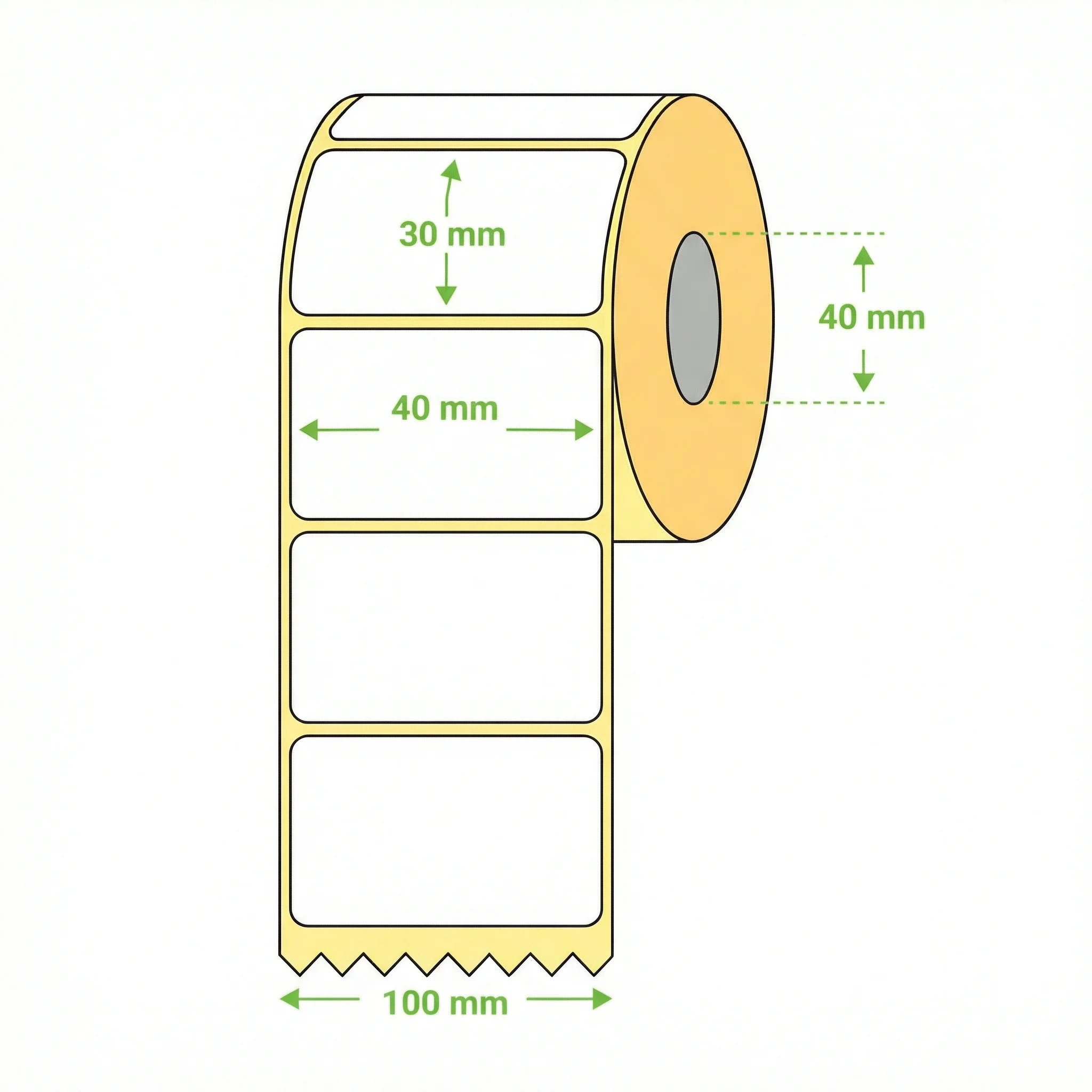 Etichete Termice H2510 40×30 mm – 1000/Rolă, FI 40 mm - imagine 2