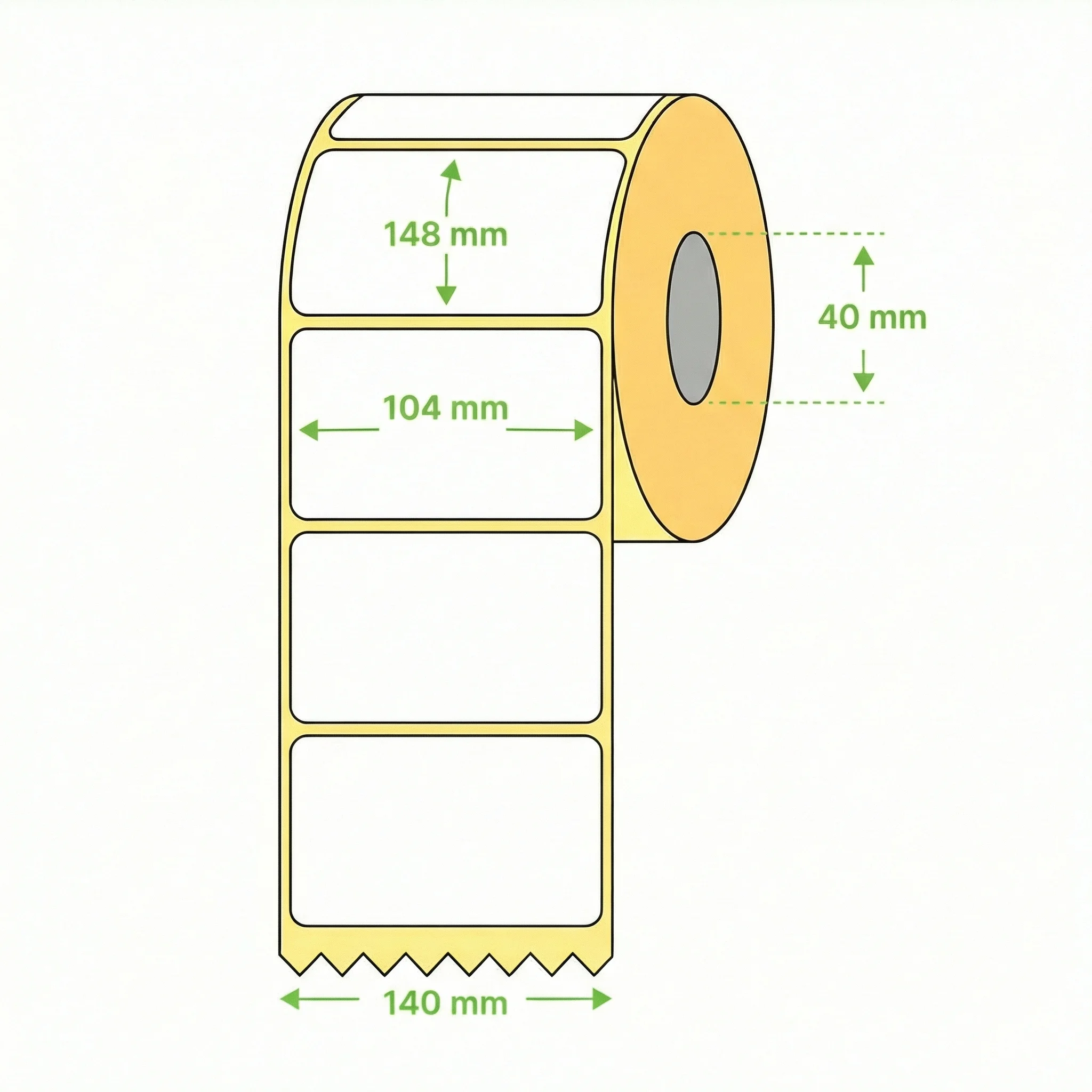 Etichete Termice H2510 104×148 mm – 300/Rolă, Nucleu FI 40 mm - imagine 2