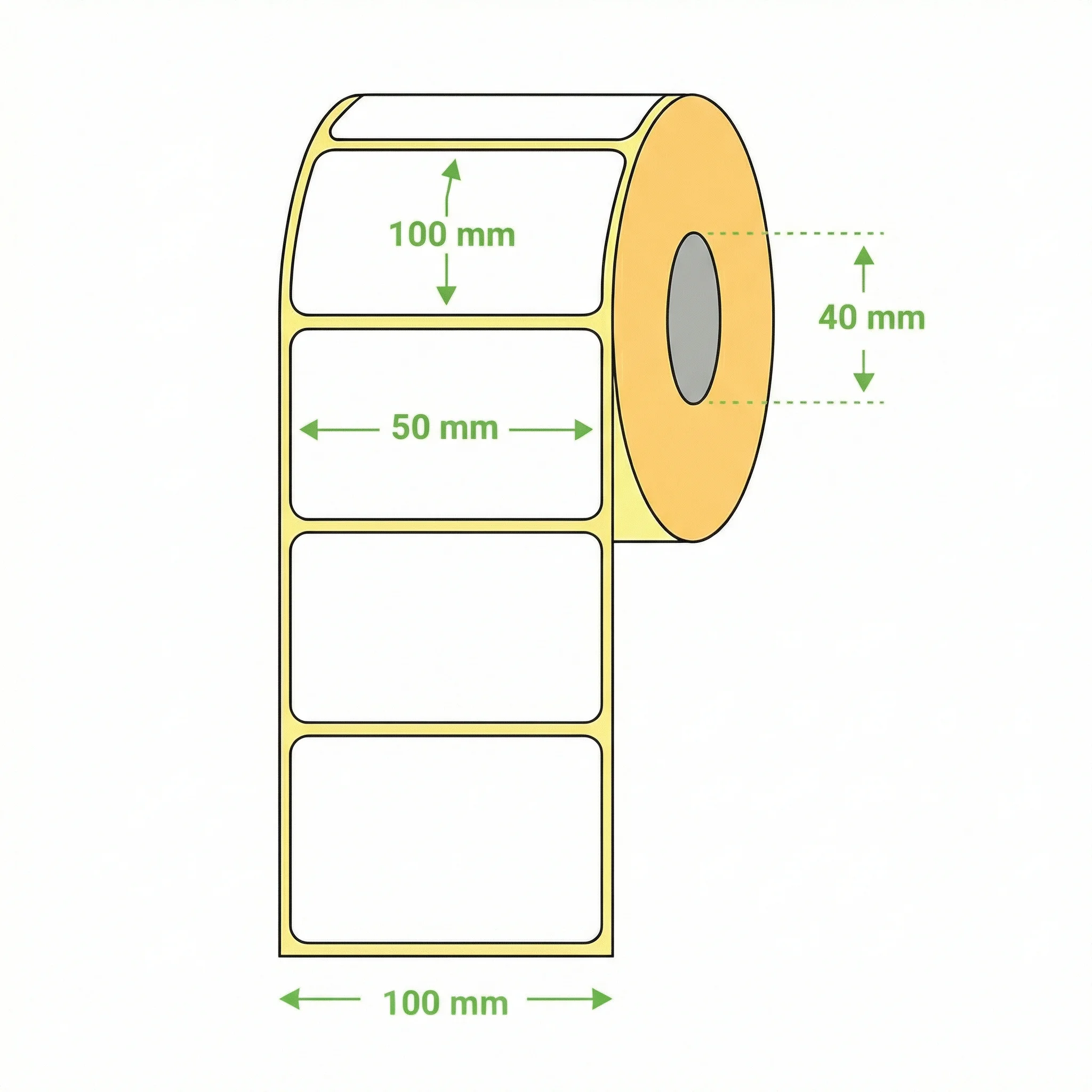 Etichete Termice H2510 50×100 mm – 1000/Rolă, BPA Free, FSC - imagine 2
