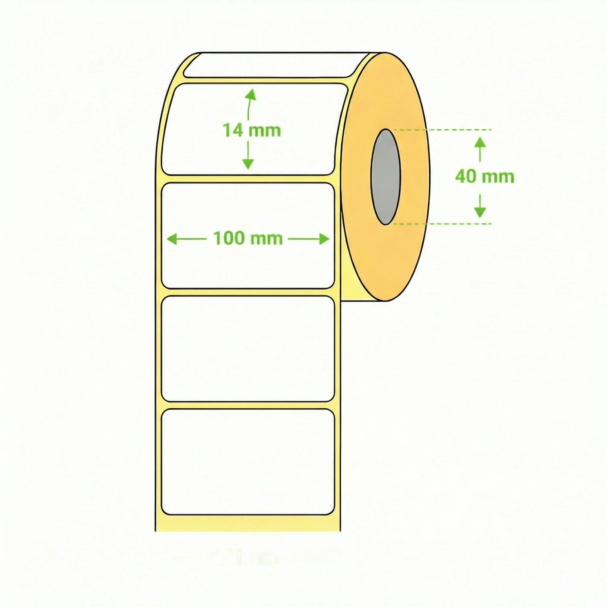 Etichete Termice H2510 100×14 mm – 1000/Rolă, BPA Free, FSC - imagine 2