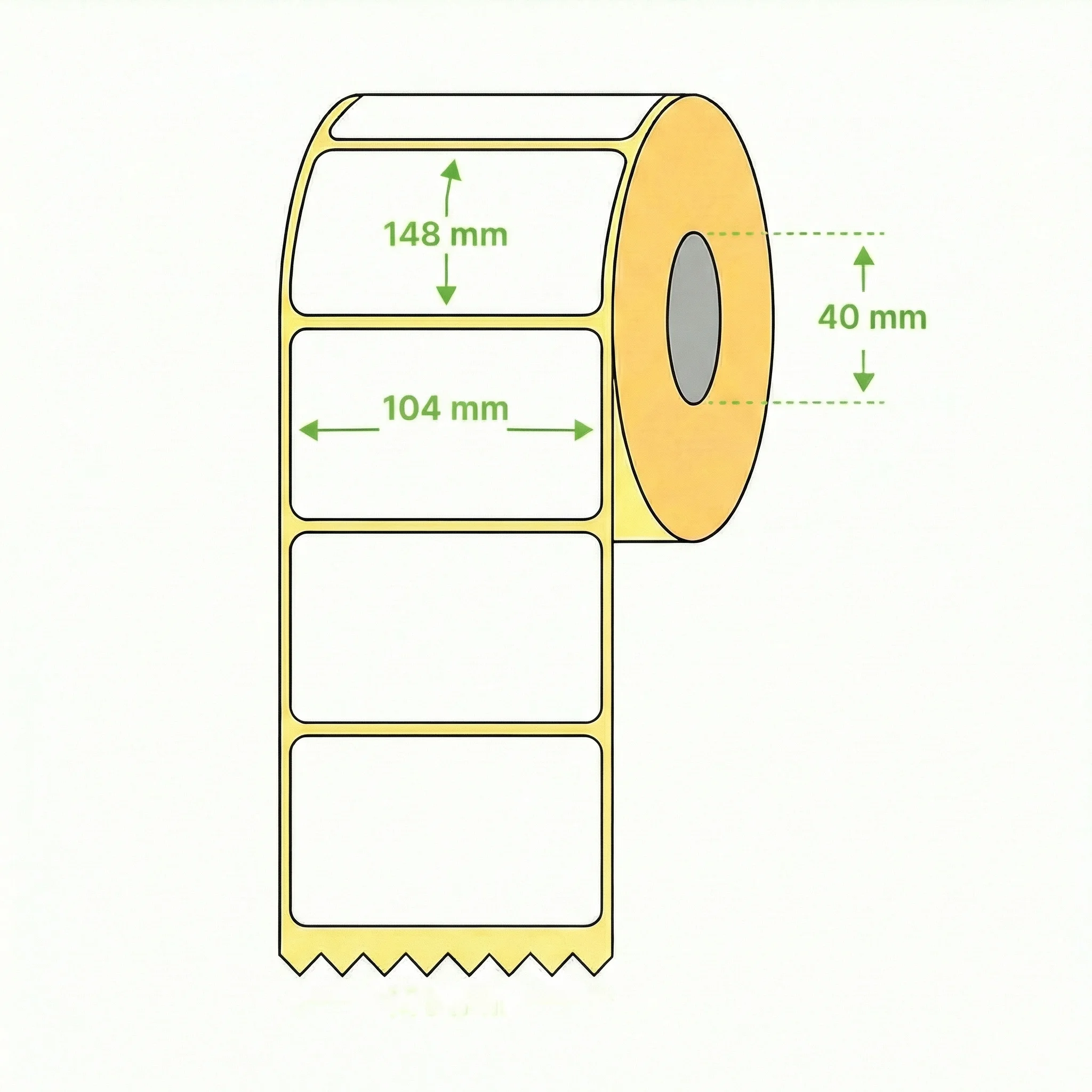 Etichete Termice H2510 104×148 mm – 1000/Rolă, BPA Free, FSC - imagine 2